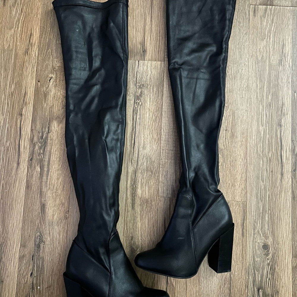 Steve Madden Black Over-the-Knee Boots 5.5